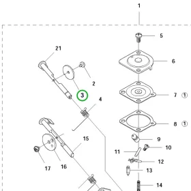 Husqvarna karburátor fojtószelep 135R, 535RX, 535RXT fűkaszához robbantott ábra