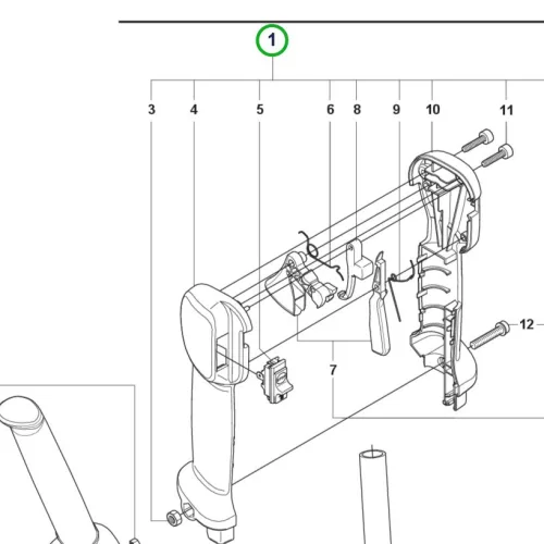 Husqvarna fogantyú puha markolattal 525RX Mark II, 535RX fűkaszához robbantott ábra