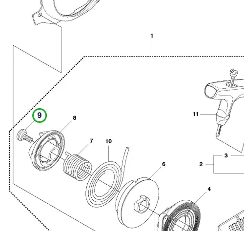 Husqvarna berántó csavar M5x15 435, 440, 450 láncfűrészhez robbantott ábra