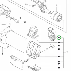 Husqvarna felfüggesztés kar 555RXT, 555FXT fűkaszához robbantott ábra