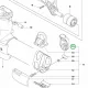 Husqvarna felfüggesztés kar 555RXT, 555FXT fűkaszához robbantott ábra