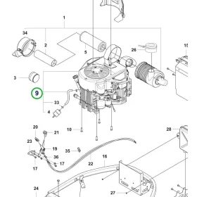 Husqvarna komplett motor P 524X riderhez robbantott ábra