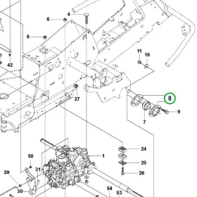 Husqvarna csapágyház PFL205 16 R 216T AWD, R 316TX AWD riderhez robbantott ábra