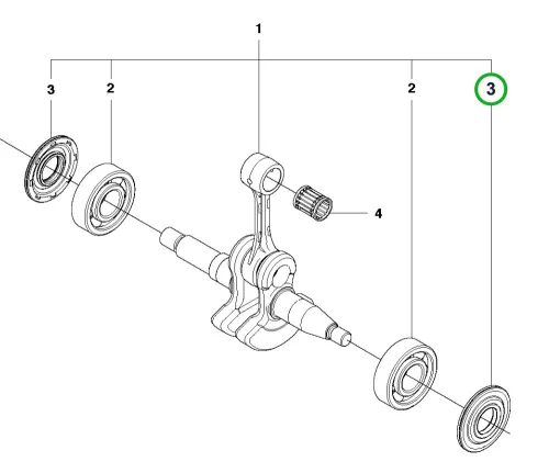 Husqvarna tanklevegőztető 445 II, 450 II láncfűrészhez robbantott ábra