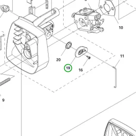 Husqvarna szelepkar komplett 135R, 535RX, 535RXT fűkaszához robbantott ábra