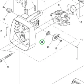 Husqvarna szelepmembrán 135R, 535RX, 535RXT fűkaszához robbantott ábra