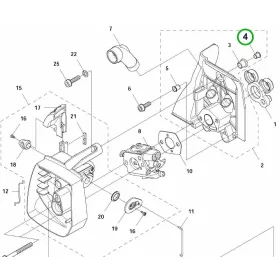 Husqvarna csőszegecs 135R, 535RX, 535RXT fűkaszához robbantott ábra