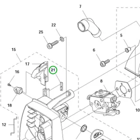 Husqvarna szivatórúd 135R, 535RX, 535RXT fűkaszához robbantott ábra