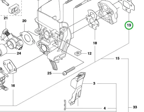 Husqvarna távtartó tömítés henger felőli 555RXT, 555FXT fűkaszához robbantott ábra