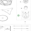 Husqvarna T35, T35X, S35 damilfej fedél 535iRX akkus fűkaszához robbantott ábra