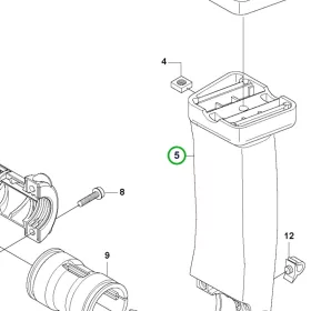 Husqvarna fogantyú torony tartókonzol 535RXT fűkaszához robbantott ábra