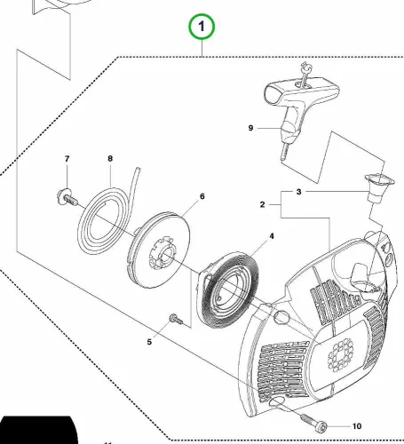 Husqvarna berántó komplett 450 II láncfűrészhez robbantott ábra