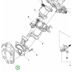 Husqvarna köztes fal karburátorhoz 445 II, 450 II láncfűrészhez robbantott ábra