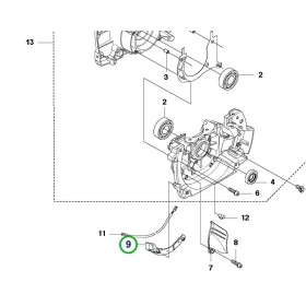 Husqvarna forgattyúház kábeltartó 555RXT, 555FXT fűkaszához robbantott ábra