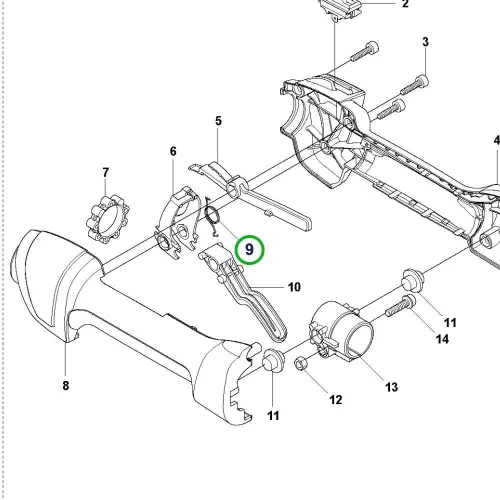 Husqvarna gázkarrugó 525LK, 535RXT fűkaszához robbantott ábra