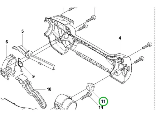 Husqvarna markolat gumibak 525LK, 535RXT fűkaszához robbantott ábra