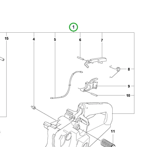 Husqvarna üzemanyagtartály 365, 372 XP láncfűrészhez robbantott ábra