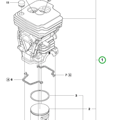 Husqvarna henger 445 láncfűrészhez robbantott ábra