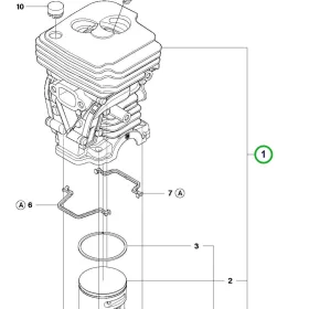 Husqvarna henger 445 II láncfűrészhez robbantott ábra