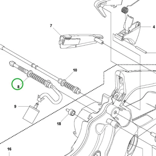 Husqvarna benzincső 135, 140, 435, 440 láncfűrészhez robbantott ábra