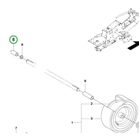 Husqvarna persely 36,3 mm kerék R 216T AWD, R 320 AWD riderhez robbantott ábra