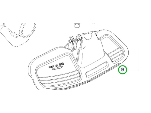 Husqvarna szórásvédő komplett FRM kivitel 555RXT, 555FXT fűkaszához robbantott ábra