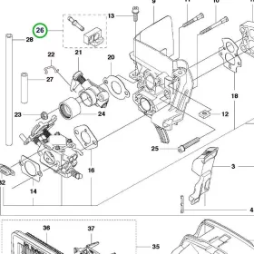 Husqvarna benzincső átvezető gumi 555RXT, 555FXT fűkaszához robbantott ábra