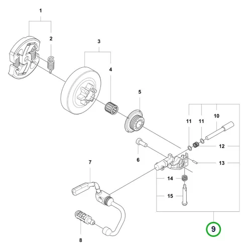 Husqvarna olajpumpa komplett 540 XP Mark III, 542i XP láncfűrészhez robbantott ábra