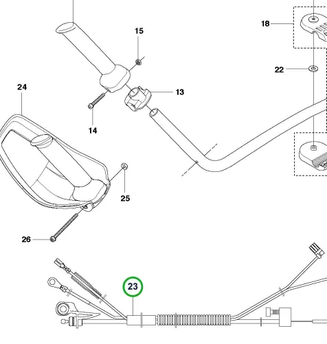 Husqvarna gázkar kábelköteg 555RXT fűkaszához robbantott ábra