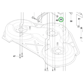 Husqvarna vágóasztal rögzítőcsap R 214TC, R 214C, R 216 AWD riderhez robbantott ábra