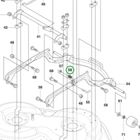 Husqvarna vágóasztal rugó rögzítőcsaphoz R 214TC, R 214C riderhez robbantott ábra