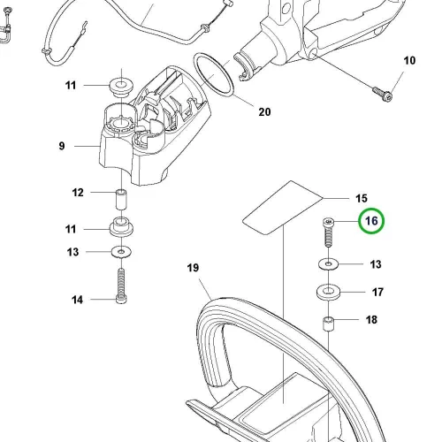 Husqvarna Torx csavar M6 122HD60, 322HD60, 522HD60X sövényvágóhoz robbantott ábra
