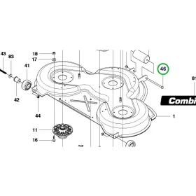 Husqvarna csavar M12x180 görgőhöz Combi 122 P 524EFI riderhez robbantott ábra