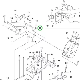 Husqvarna kormány alátét P 524, P 524X, P 525D riderhez robbantott ábra