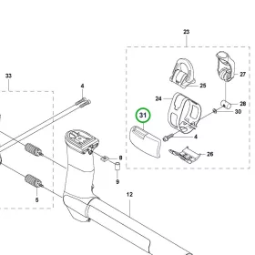 Husqvarna felfüggesztő kopáslemez 545RX, 545RXT, 555RXT fűkaszához robbantott ábra