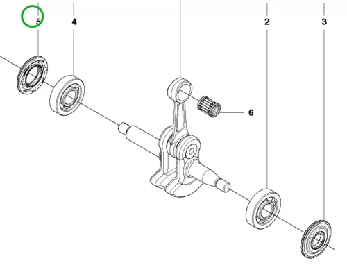 Husqvarna szimering 16,6x32x3,7 135, 140, 435, 440 láncfűrészhez robbantott ábra