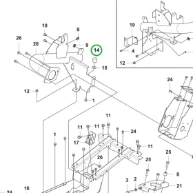 Husqvarna rezgéscsillapító elem P 524, P 524X riderhez robbantott ábra