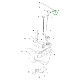 Husqvarna üzemanyagcső bilincs P 524X riderhez robbantott ábra
