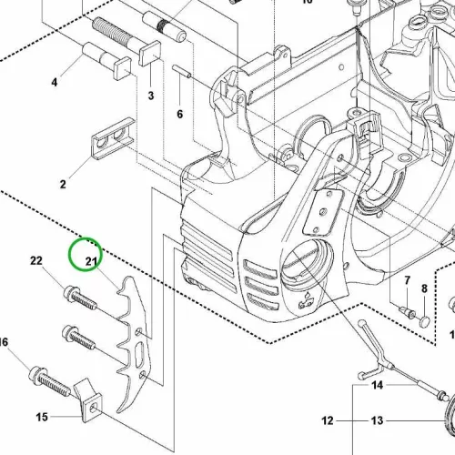 Husqvarna belső rönktámasz 135, 140, 435, 440 láncfűrészhez robbantott ábra