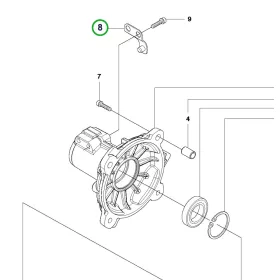 Husqvarna kuplung rögzítőlemez 555RXT, 555FXT fűkaszához robbantott ábra