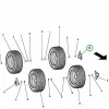 Husqvarna kerékagy takarósapka 30 mm szürke R 112C, R 214C riderhez robbantott ábra