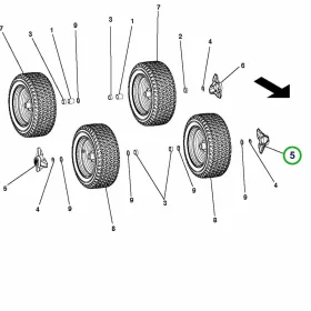Husqvarna kerékagy takarósapka 34 mm szürke R 112C, R 112iC riderhez robbantott ábra