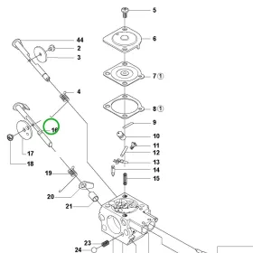Husqvarna karburátor tengely 535RX, 535RXT fűkaszához robbantott ábra