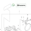 Husqvarna kuplungfedél matrica 135, 435, 440, 445 láncfűrészhez robbantott ábra