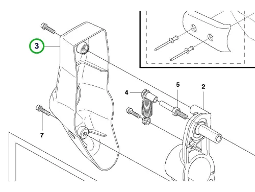 Husqvarna felfüggesztés csőtartó fedél 555RXT, 555FXT fűkaszához robbantott ábra