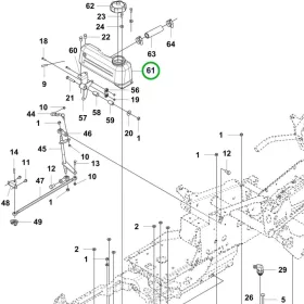 Husqvarna kiegyenlítő tartály gumiharang K664 R 418TsX AWD riderhez robbantott ábra