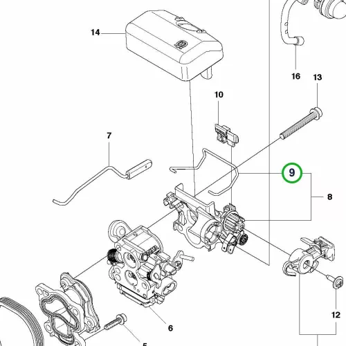 Husqvarna karburátor rögzítőgyűrű 435 II, 440 II láncfűrészhez robbantott ábra