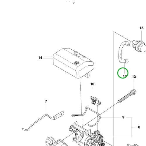 Husqvarna benzincső légtelenítő szívó 135, 140, 435, 440 láncfűrészhez robbantott ábra