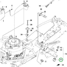Husqvarna gyújtáskapcsoló foglalat R 214TC, R 216T AWD riderhez robbantott ábra