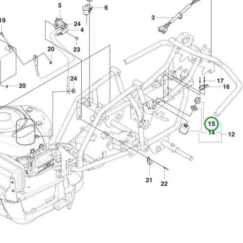 Husqvarna gyújtáskulcs R 112C, R 214TC, R 316TX AWD riderhez robbantott ábra